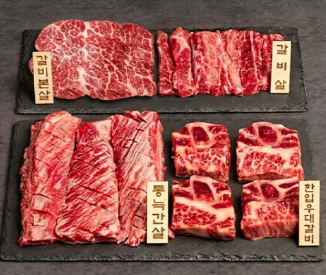 [고국배송]  1++등급 갈비구이모듬 추석선물세트 1.1kg